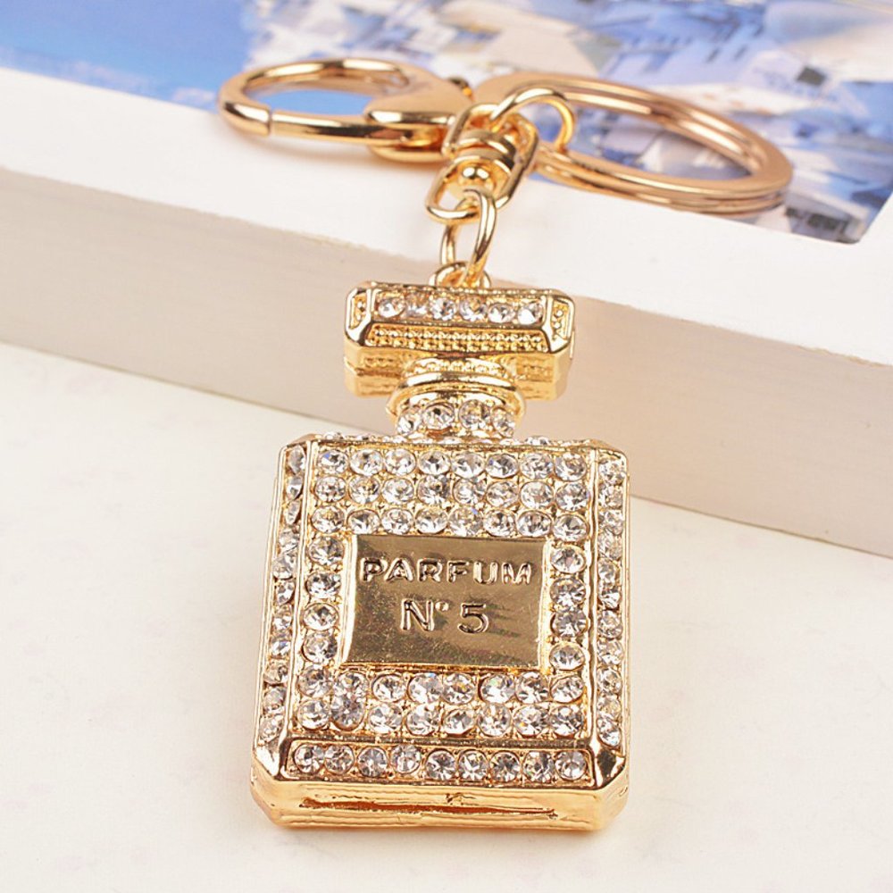 Crystal Perfume Bottle Purse Keychain Chanel - Picture 2 of 12